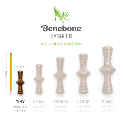 !Benebone Puppy Pack Stick & Zaggler Dog Chew Toy Maplewood & Bacon, 1ea/XS|2 pk