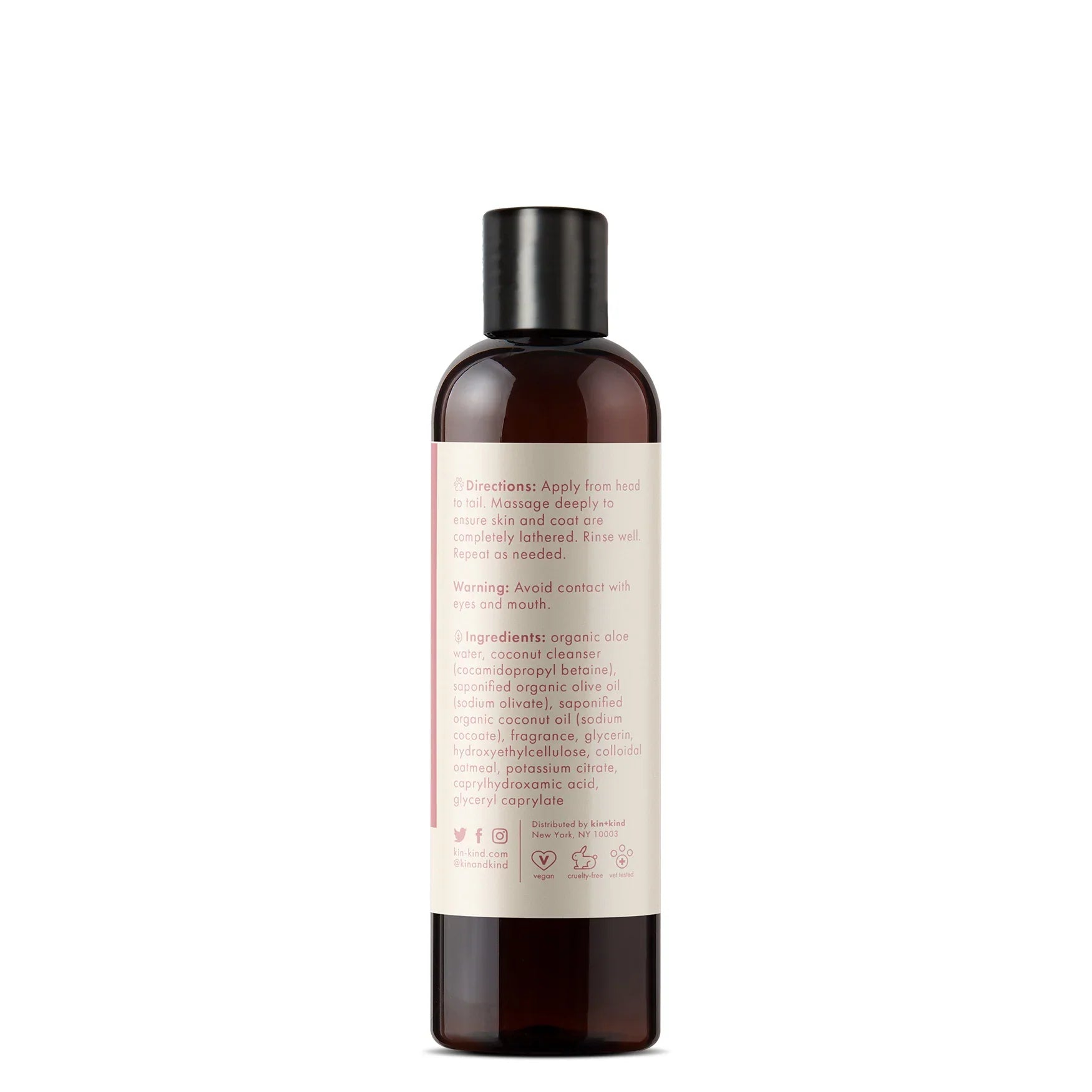 Kin+Kid Coat Oatmeal Calm Rose 12oz. Kin Organics Shampoo