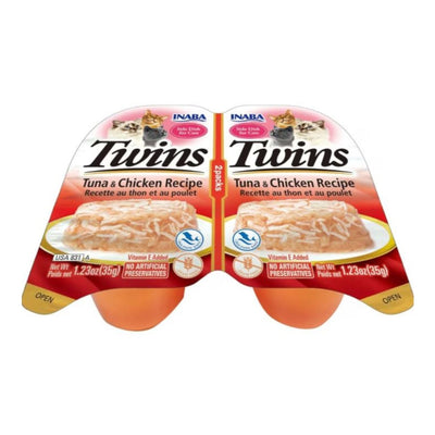 Inaba Twins Side Dish For Cats Tuna/Chicken 1.23oz. 2 Pk (Case of 6)