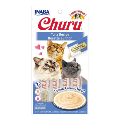 Inaba Churu Puree Cat Treats Tuna .5oz. 4 Pk (Case of 6)
