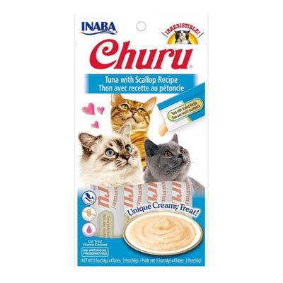 Inaba Churu Puree Cat Treats Tuna/Scallop .5oz. 4 Pk (Case of 6)