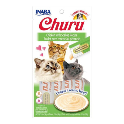 Inaba Churu Puree Cat Treats Chicken/Scallop .5oz. 4 Pk (Case of 6)