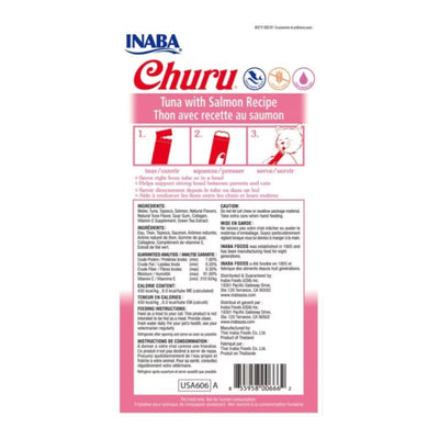 Inaba Churu Puree Cat Treats Tuna/Salmon .5oz. 4 Pk (Case of 6)