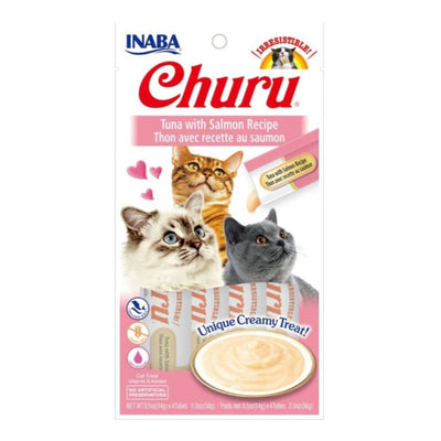 Inaba Churu Puree Cat Treats Tuna/Salmon .5oz. 4 Pk (Case of 6)