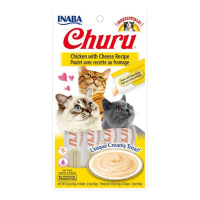 Inaba Churu Puree Cat Treats Chicken/Cheese .5oz. 4 Pk (Case of 6)