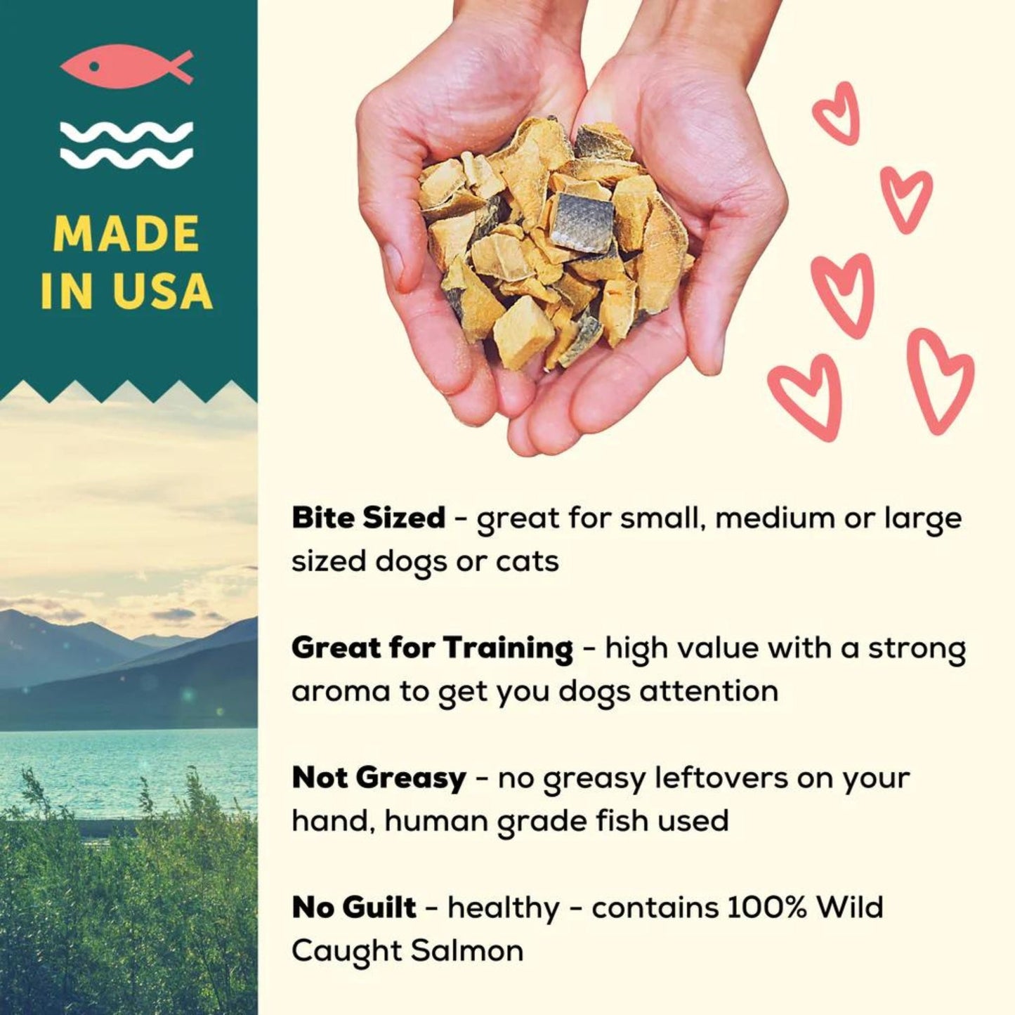 A Better Treat Just One Thing Freeze Dried Dog and Cat Treats Wild Caught Salmon 3oz. (Case of 6)  2 case minimum