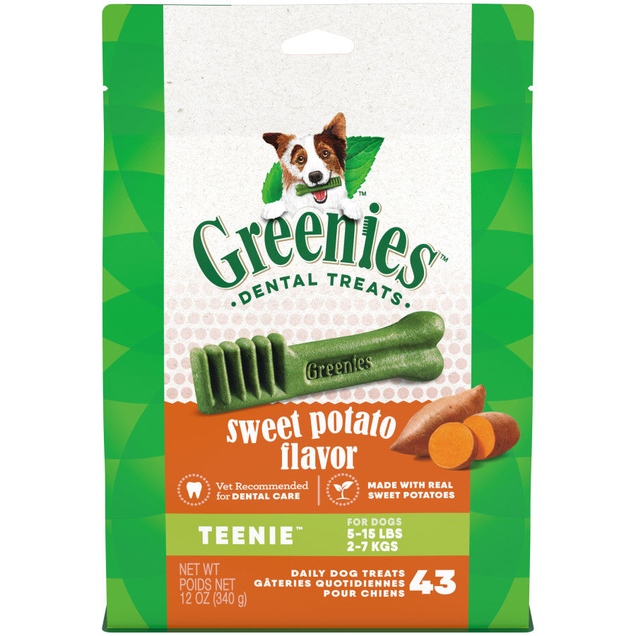 !!Greenies Dog Dental Treats Teenie Sweet Potato 1ea/12 oz, 43 ct