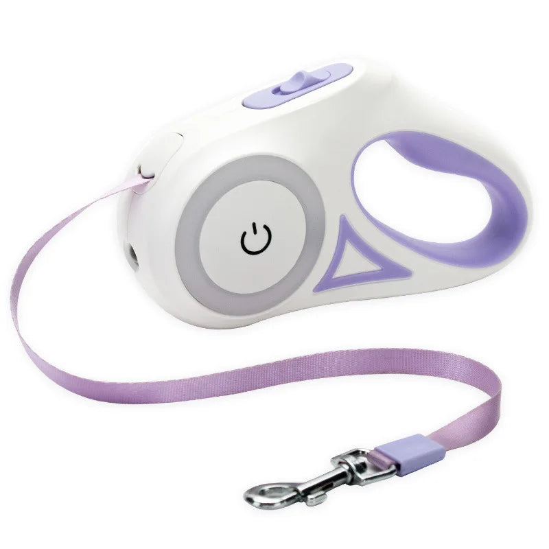 Dog Luminous Leash With Lights Small Medium Dogs Automatic Retractable Dog Walking Leash Teddy Travel Pet Supplies Accessories