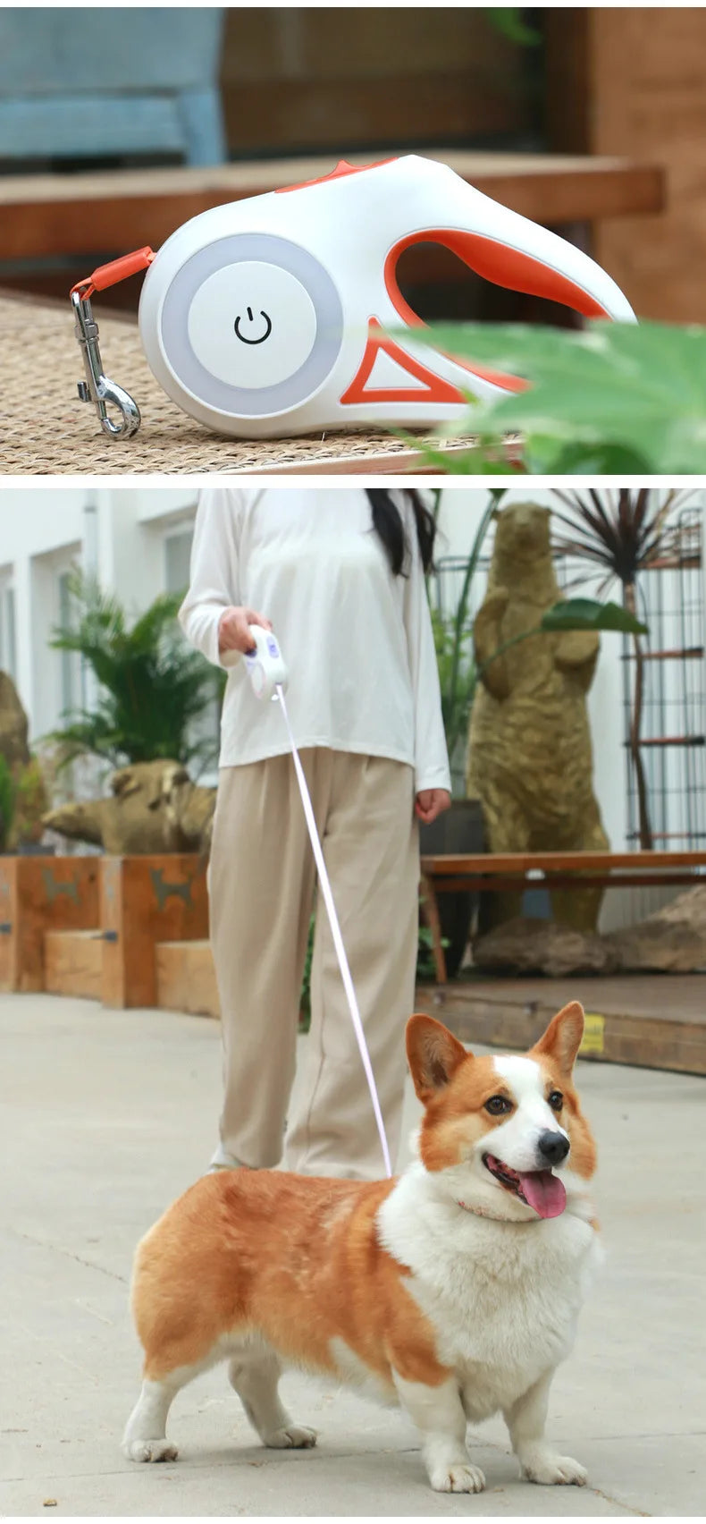Dog Luminous Leash With Lights Small Medium Dogs Automatic Retractable Dog Walking Leash Teddy Travel Pet Supplies Accessories