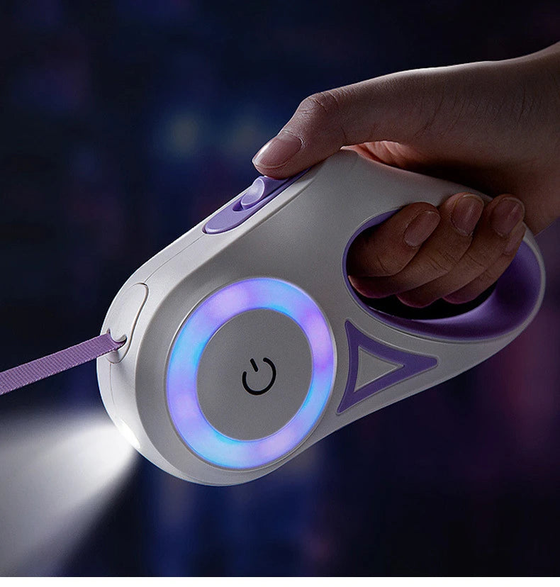 Dog Luminous Leash With Lights Small Medium Dogs Automatic Retractable Dog Walking Leash Teddy Travel Pet Supplies Accessories