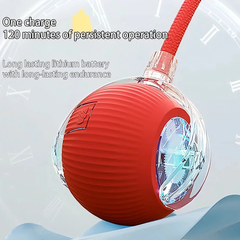 Cat Interactive Ball Toys Automatic Rolling Ball Faux Tail Rechargeable Smart Pet Electric Toy Dog Cat Training Imitate Mouse