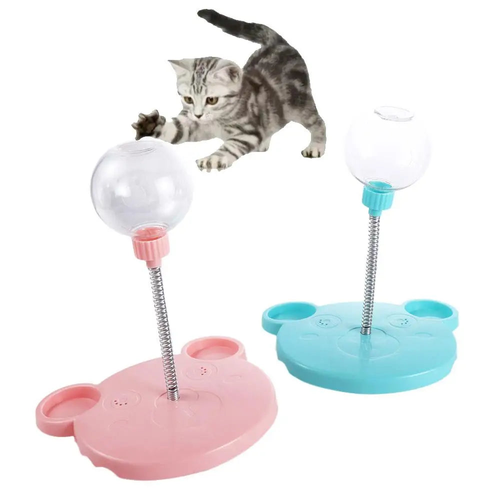 Cat Dog Swing Feeder Stick Cat Chasing Food Leaking Ball  Cat Training Toys Pet Snack Feeder Cat Ball Toys Pet Puzzle Toys