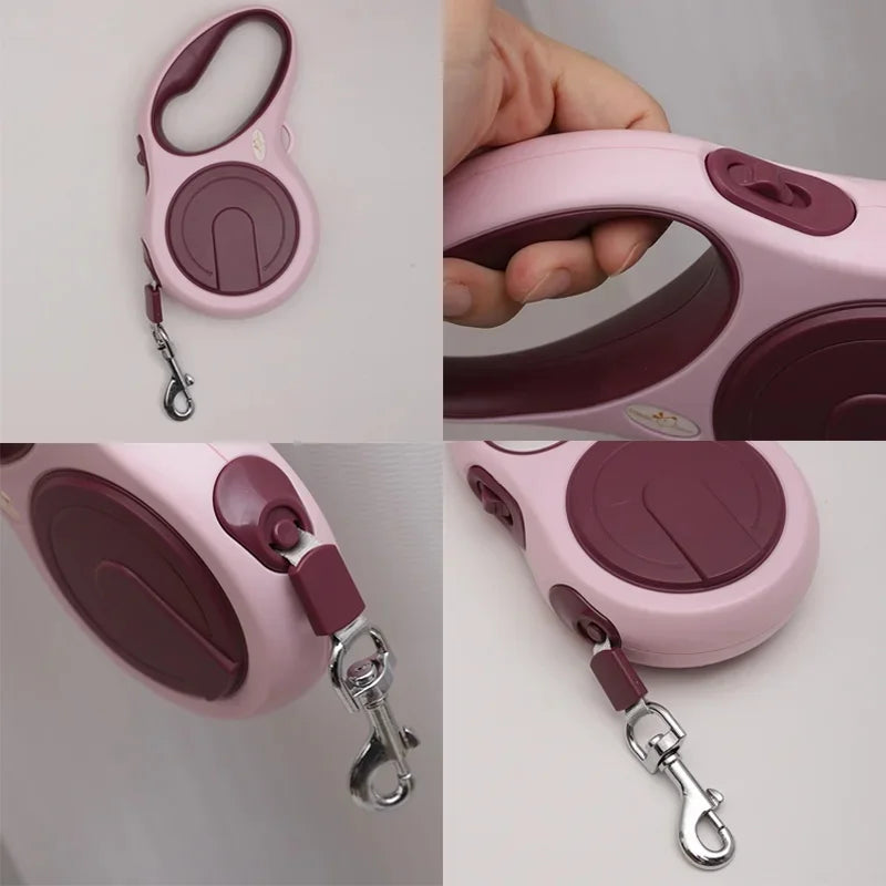 5-meter retractable dog leash, durable and adjustable, suitable for outdoor walks and runs of large, medium, and small dogs