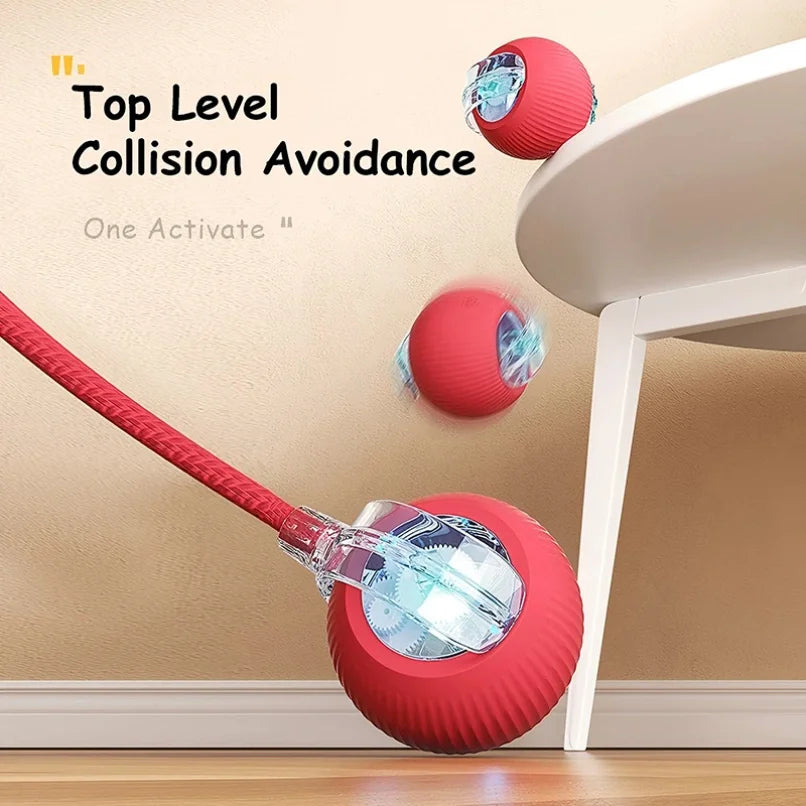 Cat Interactive Ball Toys Automatic Rolling Ball Faux Tail Rechargeable Smart Pet Electric Toy Dog Cat Training Imitate Mouse