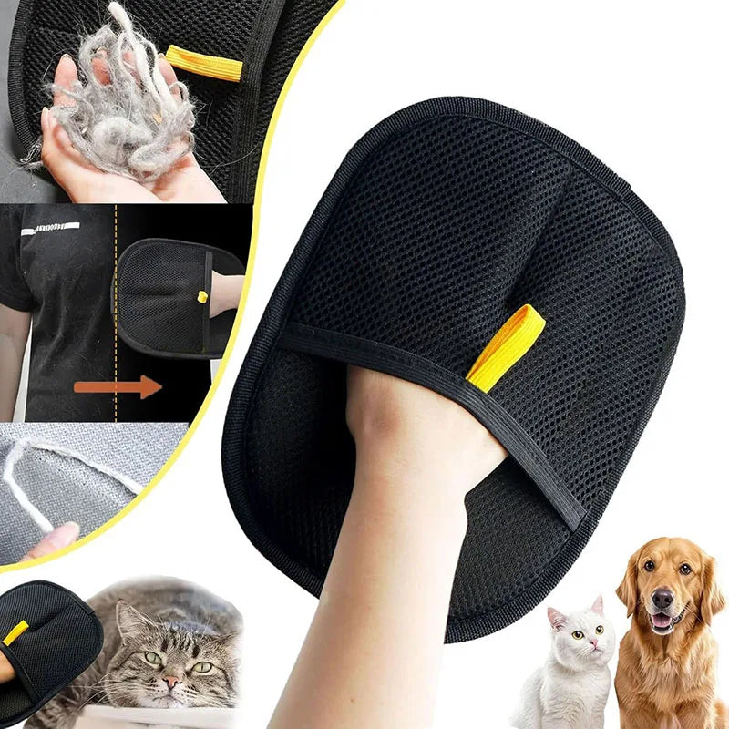 New pet hair removal tools reusable gloves, pet double-sided beauty gloves, carpet removal pet fur hair pet supplies