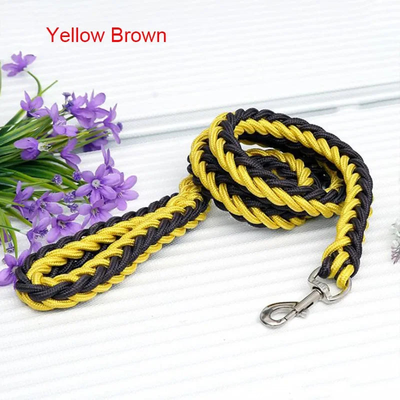 130cm L/XL Super Strong Coarse Nylon Dog Leash Army Green Canvas Double Row Adjustable Dog Collar For Medium Large Dogs