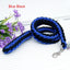 130cm L/XL Super Strong Coarse Nylon Dog Leash Army Green Canvas Double Row Adjustable Dog Collar For Medium Large Dogs