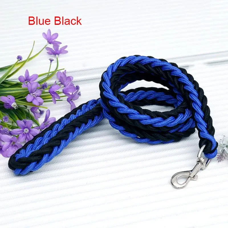 130cm L/XL Super Strong Coarse Nylon Dog Leash Army Green Canvas Double Row Adjustable Dog Collar For Medium Large Dogs