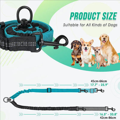 Pet Dog Double Leashes Dog Leash Rope Elastic Extended Pet Leash Belt Outdoor Training for Two Double Small Medium Dogs Lead
