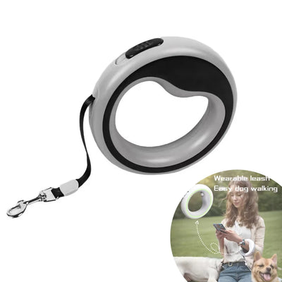 2.5 Meter Retractable Dog Leash, 360° Walking Leash with One-Handed Brake Pause Lock for Small Medium Dogs Puppy Walking Lead