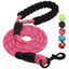 Reflective Dog Leash With Comfortable Padded Handle - Double Heavy Duty Traction Rope For Strong Dogs - Enhance Safety And Contr