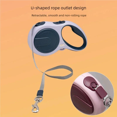 5-meter retractable dog leash, durable and adjustable, suitable for outdoor walks and runs of large, medium, and small dogs