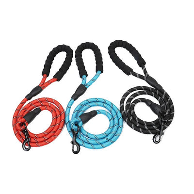 Dog Leash Slip Rope Lead Leash Heavy Duty Braided Rope Adjustable Loop Collar Training Leashes for Medium Large Dogs
