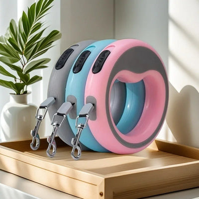 2.5 Meter Retractable Dog Leash, 360° Walking Leash with One-Handed Brake Pause Lock for Small Medium Dogs Puppy Walking Lead