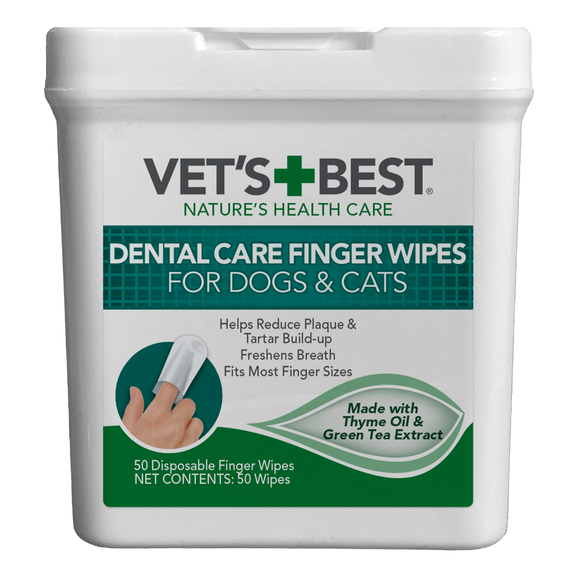 Vet's Best Dental Care Finger Wipes for Dogs and Cats 1ea/50 ct